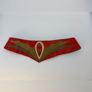 vintage Augustina wearable art leather belt handcrafted Taos New Mexico Size 30